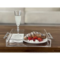 Tray Sleek Modern Acrylic Tray with Brushed Silver Handles for Easy Handling Elegant Decorative Functional Tray for Bathroom Office Party Bedroom & Countertop 12 x 12 x 2.5 Inches