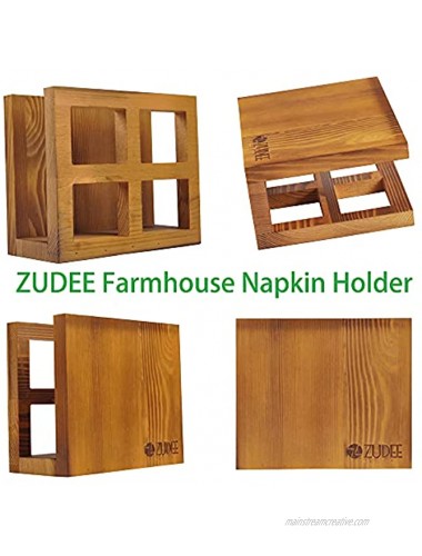 ZUDEE Napkin Holder Farmhouse Wooden Upright Standing Napkin Holders for Kitchen Dinner Table Cocktail Bar Tablecloth Decor.