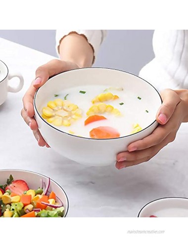 40 Ounce Large Soup Bowls Large Cereal Bowls Pho Bowls Salad Bowls Hesen Durable Porcelain Large White Bowls Set of 4 7 Inch