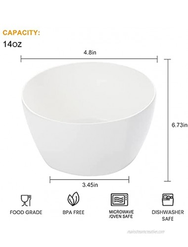 Accguan Ceramic Soup Bowls Cereal Bowl 12 Ounce Bowls Set Chip Resistant Dishwasher & Microwave Safe Porcelain Bowls for Kitchen White Bowls for Cereal Soup Rice Pasta Salad Oatmeal Set of 8