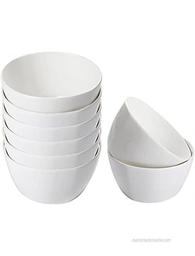 Accguan Ceramic Soup Bowls Cereal Bowl 12 Ounce Bowls Set Chip Resistant Dishwasher & Microwave Safe Porcelain Bowls for Kitchen White Bowls for Cereal Soup Rice Pasta Salad Oatmeal Set of 8