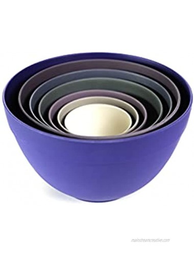 Bamboozle Nesting Bowls Set for Mixing and Serving Dishwasher Safe 7 Piece Thistle