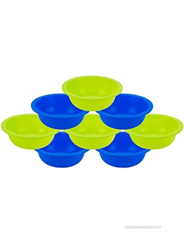DecorRack Set of 8 Cereal Bowls Soup Bowl for Salat Fruit Dessert Snack Small Serving and Mixing Bowls BPA Free Plastic Shatter Proof and Unbreakable Green & Blue 28 oz Set of 8