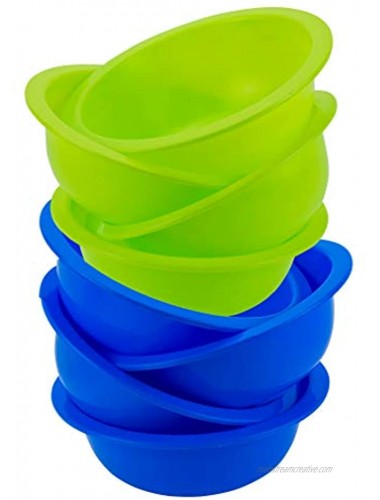 DecorRack Set of 8 Cereal Bowls Soup Bowl for Salat Fruit Dessert Snack Small Serving and Mixing Bowls BPA Free Plastic Shatter Proof and Unbreakable Green & Blue 28 oz Set of 8