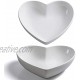 Keponbee 2pcs Porcelain Big Heart-shaped Bowls White Deep Heart Plates Salad Bowl Fruit Bowl for Desserts Pasta Dinner 8"