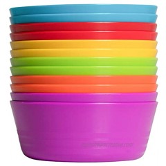 Klickpick Home Set Of 12 Kids colorful Snack Bowls set Toddlers Cereal Bowl Set Children Bowl Kid Microwave Dishwasher Safe BPA Free Bowls 6 colors