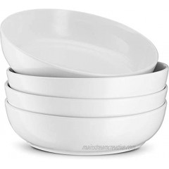 Kook Porcelain Pasta Bowl Set For Soups and Salads Serving Bowls Large Capacity Microwave & Dishwasher Safe Set of 4 40 oz