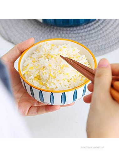 Kota Japan Elegant 5 Inch Asian Style Premium Hand Pained Fine Porcelain China Ceramic 10 oz Soup Salad Pho or Rice Bowl Dinnerware Dish Set of 4. Chip Resistant Oven Dishwasher & Microwave Safe!