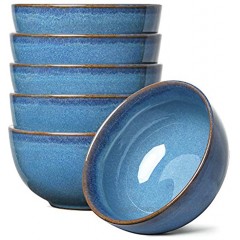 LE TAUCI Dessert Bowls 10 Ounce Small Bowls Set Reactive Glaze Small Side Dishes for Ice Cream Dessert Snacks Set of 6 Ceylon Blue