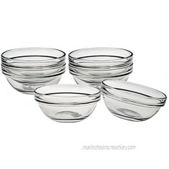 Luminarc Stackable 3 Inch Glass Pinch Bowl Set of 6
