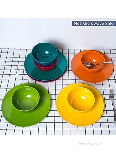 Melamine Bowls set 28oz 6inch 100% Melamine Cereal Soup Salad Bowls Set of 6 in 6 Assorted Colors | Shatter-Proof and Chip-Resistant Dishwasher Safe BPA Free
