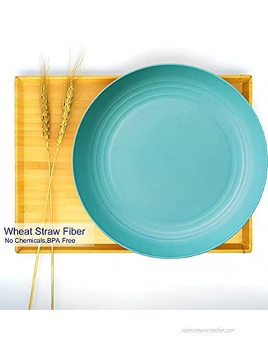 Plates and Bowls Set Wheat Straw Cereal Bowls Set Unbreakable Microwave Dishwasher Safe Dinnerware Sets for Rice,Soup ,Pasta ，Snacks，Side Dishes【 Set of 8 】