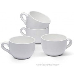 Serami 22oz White Ceramic Large Soup or Cappuccino Bowl Mugs with Thick Walls Set of 4