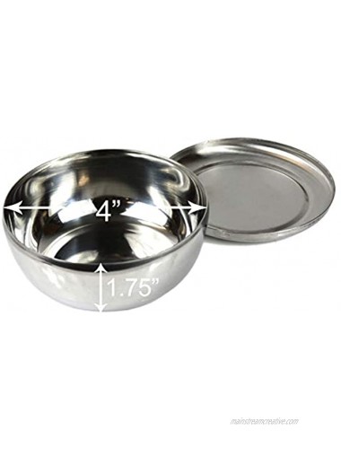 Set of 6 Korean Stainless Steel Rice Bowl with Lid Set Korean Kitchen Restaurant Multi-Purpose Stainless Steel Bowl + Lid Set