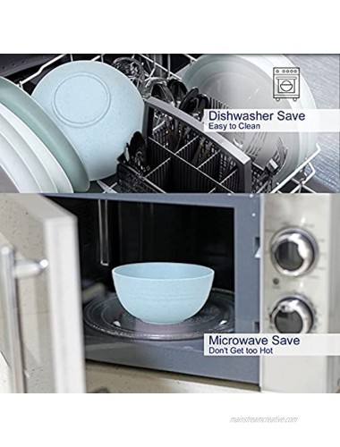 Unbreakable Cereal Bowls 24 OZ Microwave and Dishwasher Safe BPA Free Bowl Dessert Bowls for Serving Soup Oatmeal Pasta and Salad [Set of 6]