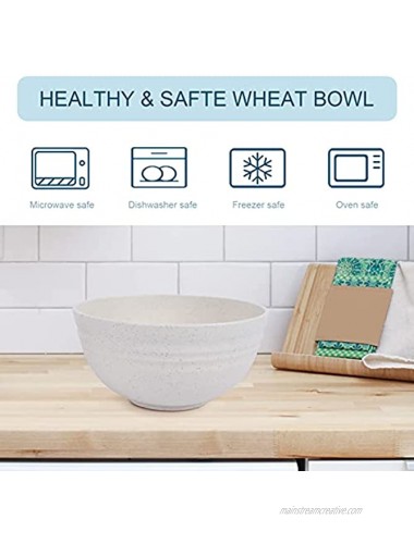 Unbreakable Cereal Bowls 24 OZ Wheat Straw Fiber Lightweight Bowl Sets 4 Dishwasher & Microwave Safe for Children,Rice,Soup Salad Bowls