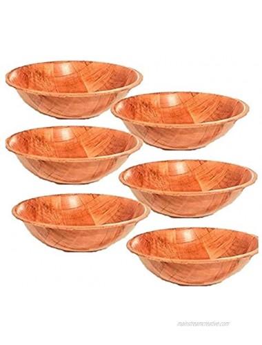 Wooden Woven Salad Bowl Woven Wood Snack Bowls 8-Inch Set of 6 …