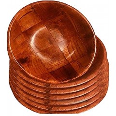 Wooden Woven Salad Bowl Woven Wood Snack Bowls 8"-Inch Set of 6 …