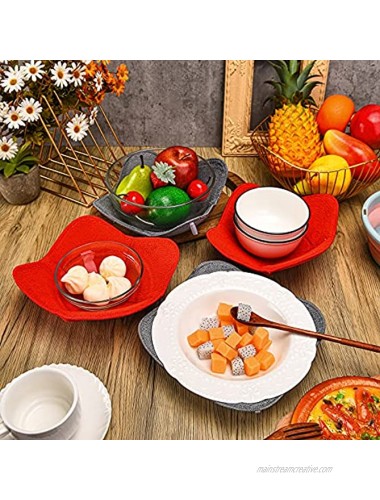 4 Pieces 2 Sizes Bowl Huggers Sponge and Microfiber Small Bowls Holder Large Bowls Bowl Potholders for Microwave Heat Insulated Plate Bowl Food Huggers Food Warmer for Home Kitchen and Hot Bowl Holder