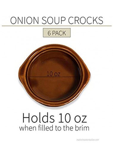 6 French Onion Soup Crocks Bowls 10 OZ Oven Safe Crocks
