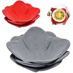 6 Pieces 2 Sizes Microwave Bowl Huggers Sponge and Microfiber Small Bowls Holder Large Bowls for Bowl Potholders Food Huggers Food Warmer Home Kitchen and Hot Bowl Holder