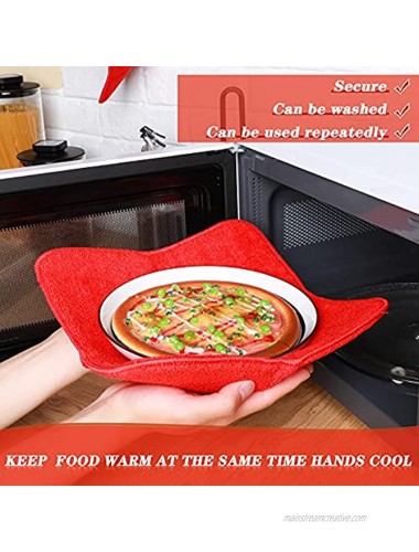 Bowl Huggers Microwave Safe Holder Multipurpose Hot Heat Insulation Plate Holder Polyester Potholder Protector for Heat Soup Rice Bowl 2 Sizes 4 Pieces