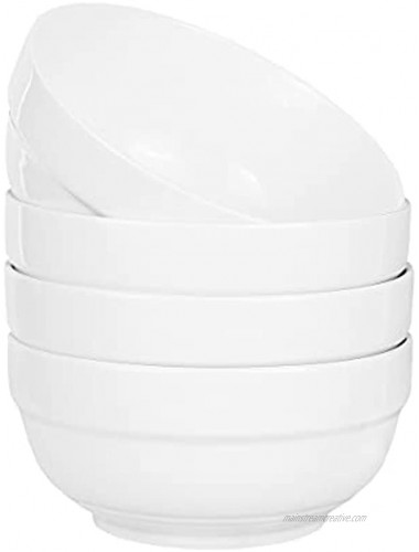 Ceramic Deep Soup Bowls 27.8 Ounce Porcelain Bowls for Cereal Pasta Salad Soup Dishwasher Safe Set of 4 6 inches