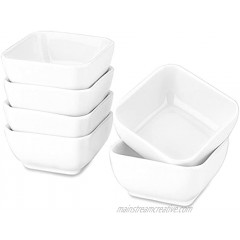 Delling Ultra-Strong 3 Oz Ceramic Dip Bowls Set White Dipping Sauce Bowls Dishes for Tomato Sauce Soy BBQ and other Party Dinner Set of 6