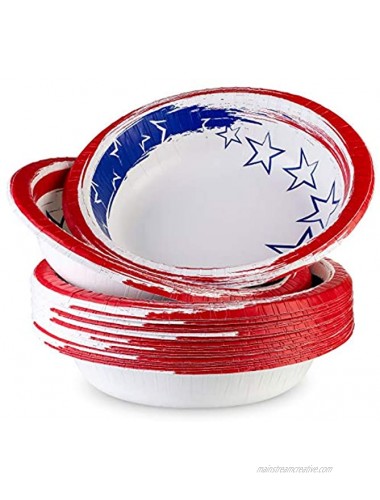 Disposable Patriotic Soup Bowls 20 pack July 4th Party Supplies Decorations 20 OZ