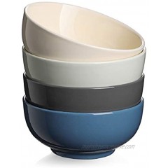 DOWAN Soup Bowls for Kitchen 22 Oz Porcelain Large Soup Serving Bowls Dishwasher and Microwave Safe Ceramic Bowl Set of 4 Multifunction Colorful Bowls for Soup Cereal Salad Cold Assorted Color