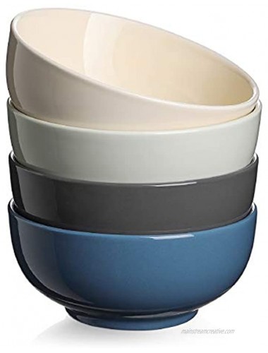 DOWAN Soup Bowls for Kitchen 22 Oz Porcelain Large Soup Serving Bowls Dishwasher and Microwave Safe Ceramic Bowl Set of 4 Multifunction Colorful Bowls for Soup Cereal Salad Cold Assorted Color
