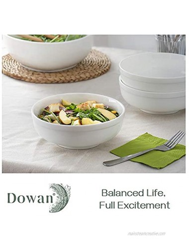 DOWAN Soup Bowls for Kitchen 32 oz White Bowls for Cereal Salad Ramen Noodle Porcelain Bowls with Non-slip Design Sturdy and Easy to Hold Set of 3 7.25 Inch