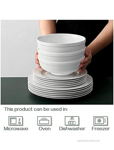 DOWAN Soup Bowls for Kitchen 32 oz White Bowls for Cereal Salad Ramen Noodle Porcelain Bowls with Non-slip Design Sturdy and Easy to Hold Set of 3 7.25 Inch