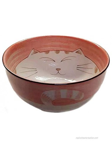 JapanBargain 2484x2 Set of 2 Japanese Porcelain Bowls Soup Bowl Pho Bowl Ramen Bowl Made in Japan Maneki Neko Smiling Cat Pattern 2 6.25 inch
