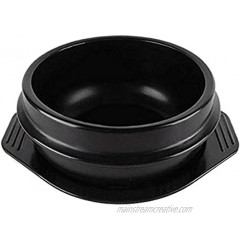 Korean Cooking Korean Stone Bowl By Whitenesser Stone Pot Sizzling Hot Pot for Bibimbap and Soup Large No Lid Premium Ceramic with Melamine Tray 52.3 OZ