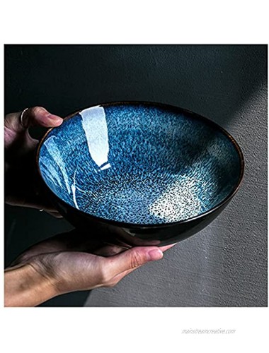 Large Blue Ceramic Bowls 35 oz 8 in Porcelain Ramen Bowls Large Bowls for Pasta Soup Salad Dessert Curry Cereal Fruit Cereal Dishwasher Safe