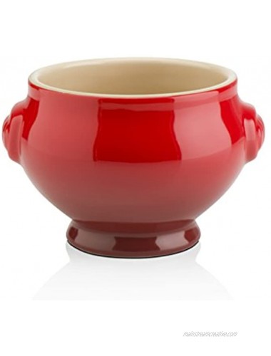 Le Creuset Heritage Stoneware Soup Bowl 20-Ounce Cerise Cherry Red