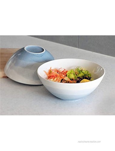 Luna 4PC 6.75 32 ounces Calm Blue Porcelain Bowls | Microwave safe bowls l Cereal bowls | Pasta bowl | Large soup bowl | ceramic bowl | Kitchen bowls | Noodle bowls| Big bowl | Serving bowls
