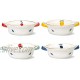 MDZF SWEET HOME Individual Ceramic Baking Bowls for Oven with Handle French Onion Soup Crock Mini Casserole Dish 22 Oz Ramekins Set of 4