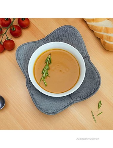 Microwave Bowl Holders for Hot Food Set of 4 Bowl Huggers for Hot Food Bowl Cozy for Soup Bowl Hot Pads Grey