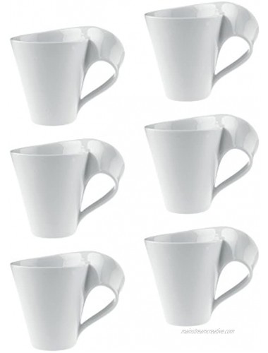New Wave Caffe Coffee Mug Set of 6 by Villeroy & Boch Premium Porcelain Made in Germany Dishwasher and Microwave Safe Includes Mugs 11 Ounce Capacity