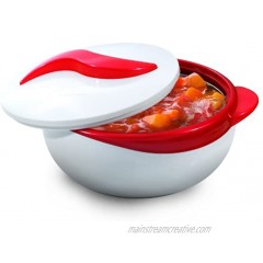 Pinnacle Insulated Casserole Dish with Lid 2.6 qt. Hot Pot Food Warmer Cooler –Great Thermal Soup Salad Serving Bowl- Stainless Steel Hot Food Container–Best Gift Set for Moms –Holidays Red white