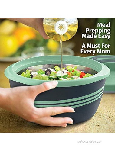 Pinnacle Serving Salad Soup Dish Bowl Thermal Inulated Bowl with Lid Great Bowl for Holiday Dinner and Party 3.6 qt Green