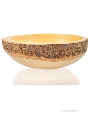 roro Wood Serving Snack and Salad Bowl 8 Inch Live-Edge