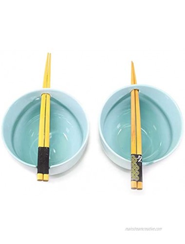 Set of 2 Japanese Porcelain Ceramic Bowls w Chopsticks for Ramen Soup Noodle Porridge Menudo Ramen Udon Pasta Cereal Ice cream Pho Rice Instant Noodle White Flowers