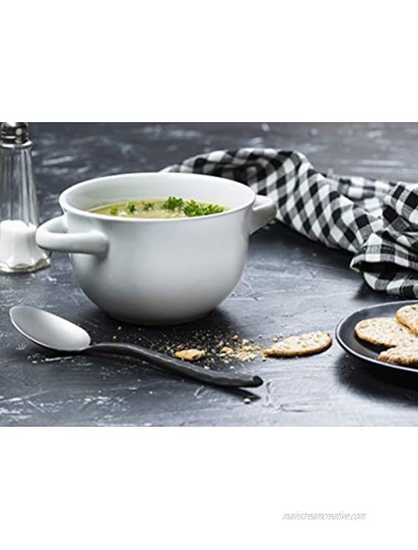 Soup Crocks with Handles Soup Bowls Oven Safe Ceramic Make Soup Chilli by KooK 18 oz Set of 4 White