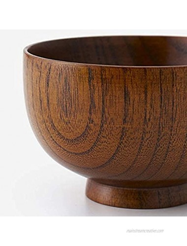 Tikusan Japanese Style Wooden Bowl Set of 4 Serving Tableware for Miso Soup Rice Salad 6.4 fl oz 4.5 inch Diameter