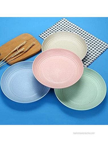Unbreakable 24 OZ Cereal Bowls and 7.8' Dinner Plates Wheat Straw Fiber Lightweight Bowl Sets 8- Dishwasher & Microwave Safe for,Rice,Soup Bowls