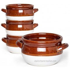 Vumdua French Onion Soup Bowls with Handles 16 Oz Ceramic Soup Serving Bowl Crocks Oven Safe Bowls for Chili Beef Stew Cereal Pot Pies Set of 4