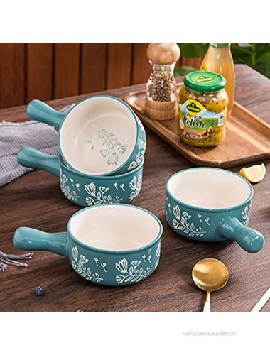Wisenvoy Soup Bowls with Handles Soup Bowls 17 Ounces Soup Bowl French Onion Soup Bowls Ceramic Soup Mug Soup Crocks